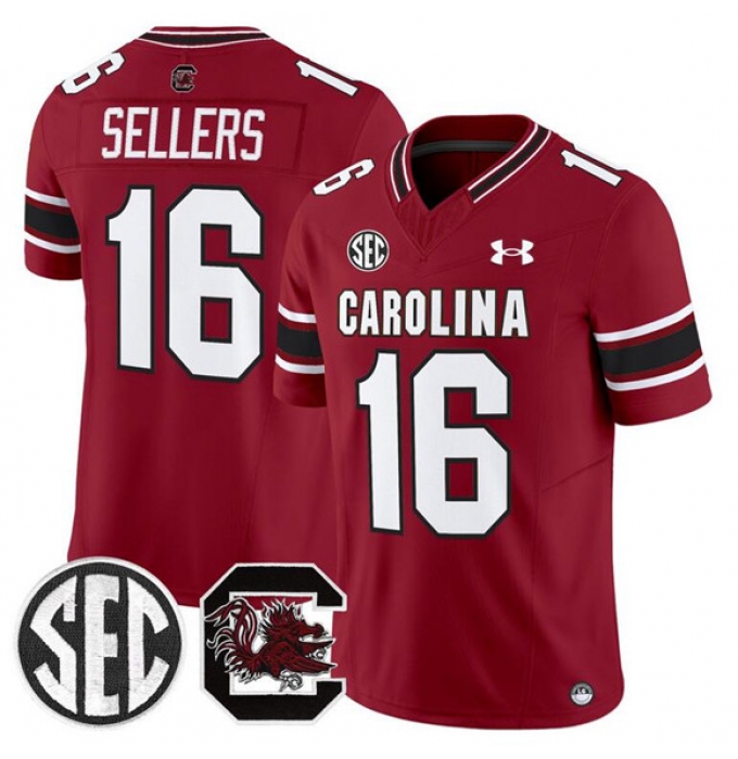 Men's South Carolina Fighting Gamecocks #16 LaNorris Sellers Garnet 2025 F.U.S.E. Stitched Jersey