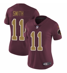 Women's Nike Washington Redskins #11 Alex Smith Burgundy Red/Gold Number Alternate 80TH Anniversary Vapor Untouchable Elite Player NFL Jersey