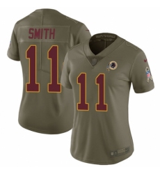 Women's Nike Washington Redskins #11 Alex Smith Limited Olive 2017 Salute to Service NFL Jersey