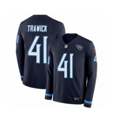 Youth Nike Tennessee Titans #41 Brynden Trawick Limited Navy Blue Therma Long Sleeve NFL Jersey