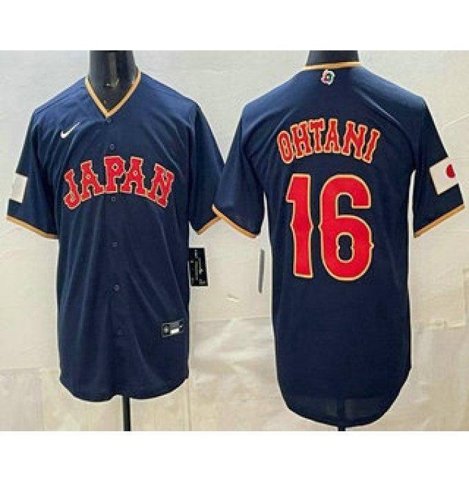 Men's Japan #16 Shohei Ohtani Navy 2026 World Baseball Classic Cool Base Jersey