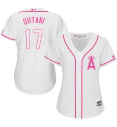 Women's Majestic Los Angeles Angels of Anaheim #17 Shohei Ohtani Authentic White Fashion Cool Base MLB Jersey
