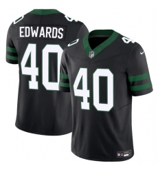 Men's New York Jets #40 Donovan Edwards Black 2025 F.U.S.E. Vapor Untouchable Limited Football Stitched Jersey