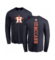 MLB Nike Houston Astros #16 Brian McCann Navy Blue Backer Long Sleeve T-Shirt