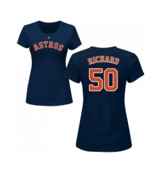 MLB Women's Nike Houston Astros #60 Dallas Keuchel Navy Blue Backer Long Sleeve T-Shirt