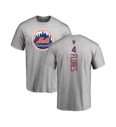 MLB Nike New York Mets #4 Wilmer Flores Ash Backer T-Shirt