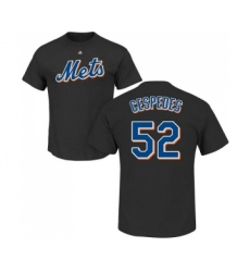 MLB Nike New York Mets #52 Yoenis Cespedes Black Name & Number T-Shirt