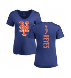 MLB Women's Nike New York Mets #7 Jose Reyes Royal Blue Backer T-Shirt