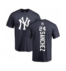 MLB Nike New York Yankees #24 Gary Sanchez Navy Blue Backer T-Shirt