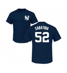 MLB Nike New York Yankees #52 C.C. Sabathia Navy Blue Name & Number T-Shirt