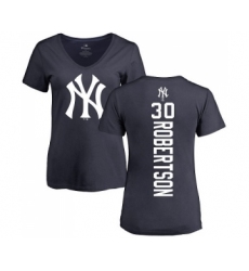 MLB Women's Nike New York Yankees #30 David Robertson Navy Blue Backer T-Shirt