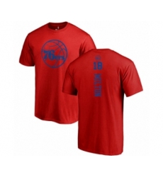 Basketball Philadelphia 76ers #18 Shake Milton Red One Color Backer T-Shirt