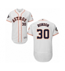 Men's Houston Astros #30 Hector Rondon White Home Flex Base Authentic Collection 2019 World Series Bound Baseball Jersey