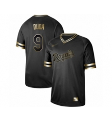 Men's Kansas City Royals #9 Lucas Duda Authentic Black Gold Fashion Baseball Jersey
