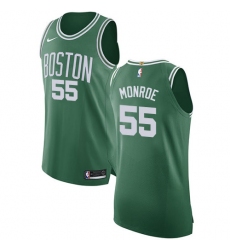 Men's Nike Boston Celtics #55 Greg Monroe Authentic Green(White No.) Road NBA Jersey - Icon Edition