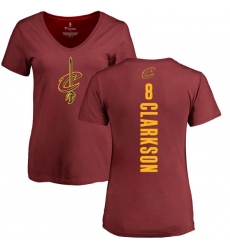 NBA Women's Nike Cleveland Cavaliers #8 Jordan Clarkson Maroon Backer T-Shirt