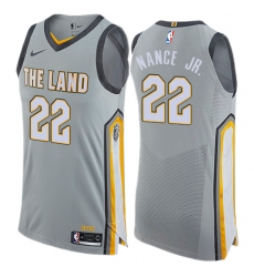 Men's Nike Cleveland Cavaliers #22 Larry Nance Jr. Authentic Gray NBA Jersey - City Edition