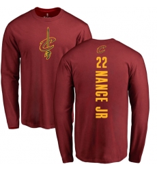 NBA Nike Cleveland Cavaliers #22 Larry Nance Jr. Maroon Backer Long Sleeve T-Shirt