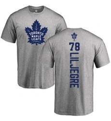 NHL Adidas Toronto Maple Leafs #78 Timothy Liljegren Ash Backer T-Shirt