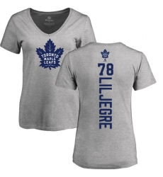 NHL Women's Adidas Toronto Maple Leafs #78 Timothy Liljegren Ash Backer T-Shirt