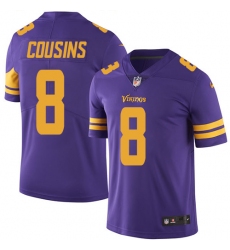 Men's Nike Minnesota Vikings #8 Kirk Cousins Limited Purple Rush Vapor Untouchable NFL Jersey