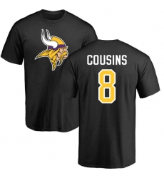 NFL Nike Minnesota Vikings #8 Kirk Cousins Black Name & Number Logo T-Shirt