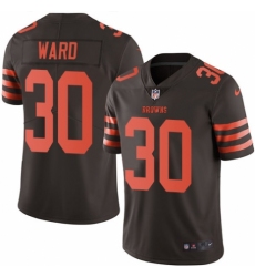 Men's Nike Cleveland Browns #30 Denzel Ward Elite Brown Rush Vapor Untouchable NFL Jersey
