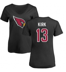 NFL Women's Nike Arizona Cardinals #13 Christian Kirk Black Name & Number Logo T-Shirt
