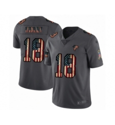 Men's Atlanta Falcons #18 Calvin Ridley Carbon Black Retro Flag Limited Player Football Jersey