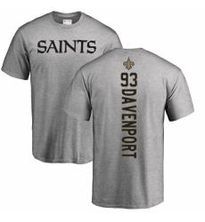 NFL Nike New Orleans Saints #93 Marcus Davenport Ash Backer T-Shirt