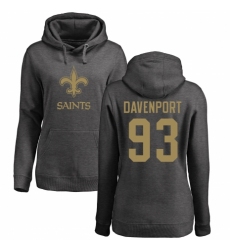NFL Women's Nike New Orleans Saints #93 Marcus Davenport Ash One Color Pullover Hoodie