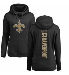 NFL Women's Nike New Orleans Saints #93 Marcus Davenport Black Backer Pullover Hoodie