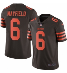 Men's Nike Cleveland Browns #6 Baker Mayfield Elite Brown Rush Vapor Untouchable NFL Jersey