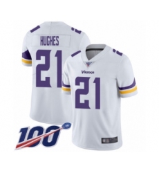 Men's Minnesota Vikings #21 Mike Hughes White Vapor Untouchable Limited Player 100th Season Football Jersey