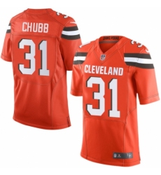 Men's Nike Cleveland Browns #31 Nick Chubb Elite Orange Alternate NFL Jersey