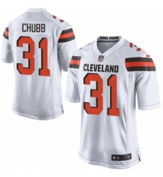 Men's Nike Cleveland Browns #31 Nick Chubb Game White NFL Jersey