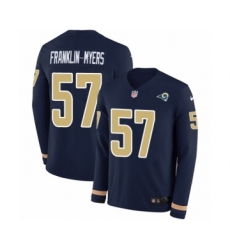 Men's Nike Los Angeles Rams #57 John Franklin-Myers Limited Navy Blue Therma Long Sleeve NFL Jersey