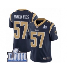Men's Nike Los Angeles Rams #57 John Franklin-Myers Navy Blue Team Color Vapor Untouchable Limited Player Super Bowl LIII Bound NFL Jersey