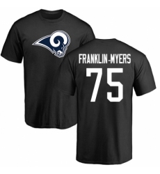 NFL Nike Los Angeles Rams #57 John Franklin-Myers Black Name & Number Logo T-Shirt