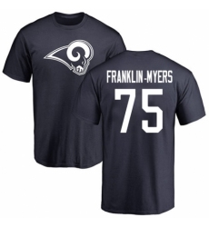 NFL Nike Los Angeles Rams #57 John Franklin-Myers Navy Blue Name & Number Logo T-Shirt