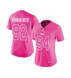 Women's Los Angeles Rams #94 John Franklin-Myers Limited Pink Rush Fashion Football Jersey