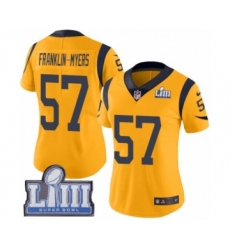 Women's Nike Los Angeles Rams #57 John Franklin-Myers Limited Gold Rush Vapor Untouchable Super Bowl LIII Bound NFL Jersey