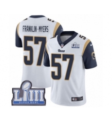 Youth Nike Los Angeles Rams #57 John Franklin-Myers White Vapor Untouchable Limited Player Super Bowl LIII Bound NFL Jersey