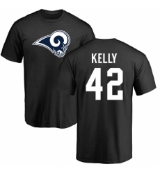 NFL Nike Los Angeles Rams #42 John Kelly Black Name & Number Logo T-Shirt
