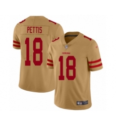 Women's San Francisco 49ers #18 Dante Pettis Limited Gold Inverted Legend Football Jersey