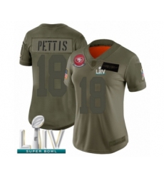 Women's San Francisco 49ers #18 Dante Pettis Limited Olive 2019 Salute to Service Super Bowl LIV Bound Football Jersey