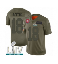 Youth San Francisco 49ers #18 Dante Pettis Limited Olive 2019 Salute to Service Super Bowl LIV Bound Football Jersey