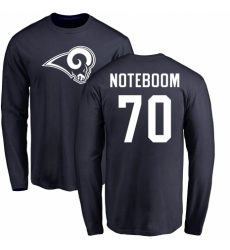 NFL Nike Los Angeles Rams #70 Joseph Noteboom Navy Blue Name & Number Logo Long Sleeve T-Shirt