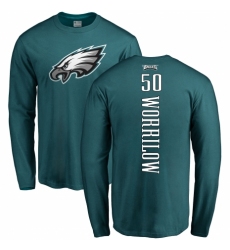 Nike Philadelphia Eagles #50 Paul Worrilow Green Backer Long Sleeve T-Shirt