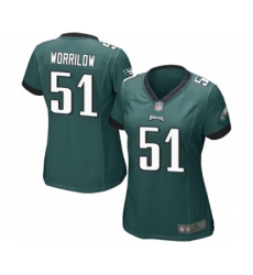 Women's Philadelphia Eagles #51 Paul Worrilow Game Midnight Green Team Color Football Jersey